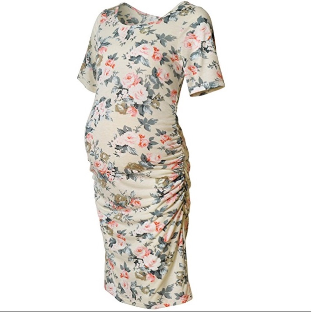 Maternity Bodycon Dress Short Sleeve Knee Length